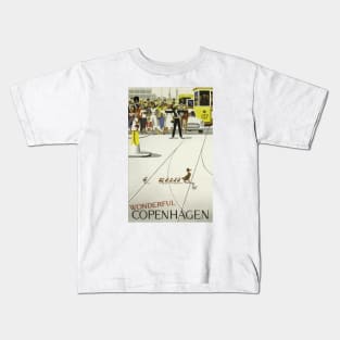 Wonderful Copenhagen - Vintage Travel Poster Kids T-Shirt